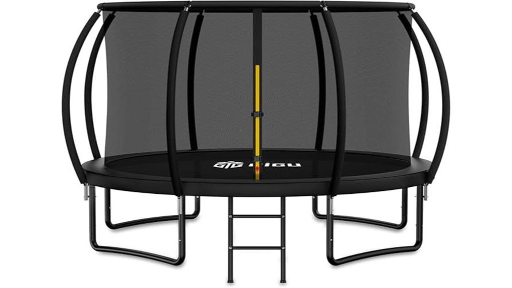 outdoor trampoline with enclosure