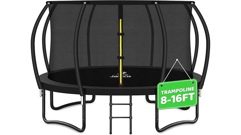 outdoor trampoline with ladder