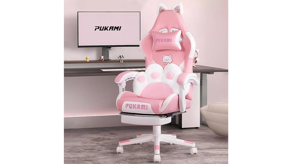 pink cat ear gaming chair