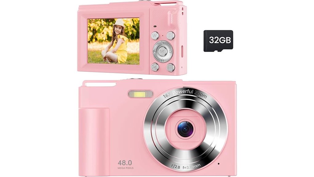 pink kids digital camera