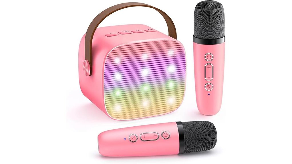 pink kids karaoke set