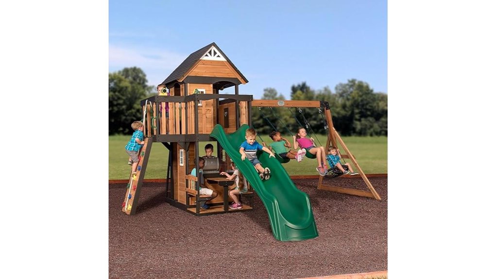 playset with swings slide