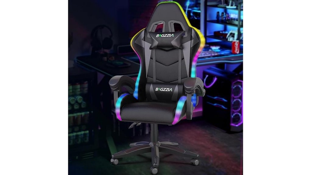 rgb lumbar gaming chair