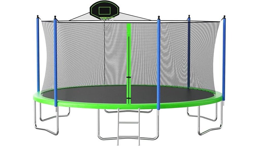round trampoline with hoop