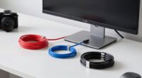 secure monitor with cords