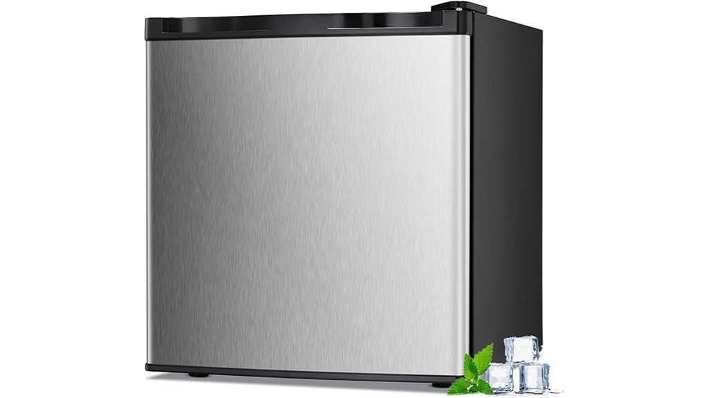 small silver freezer