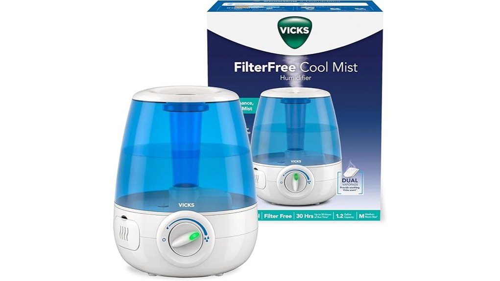 vicks ultrasonic humidifier for bedrooms