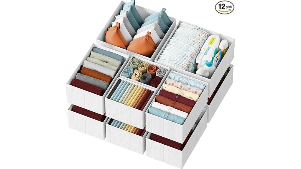 white and grey drawer organizers