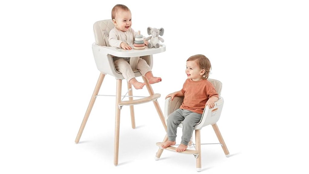 wooden baby high chair