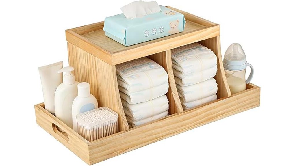 wooden nursery storage organizer