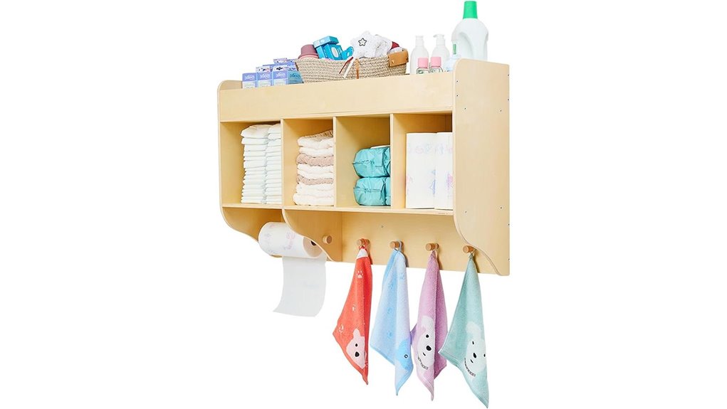 wooden nursery storage organizer