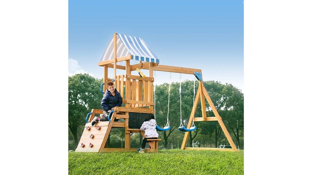 wooden outdoor playset
