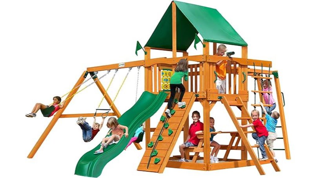 wooden swing set canopy