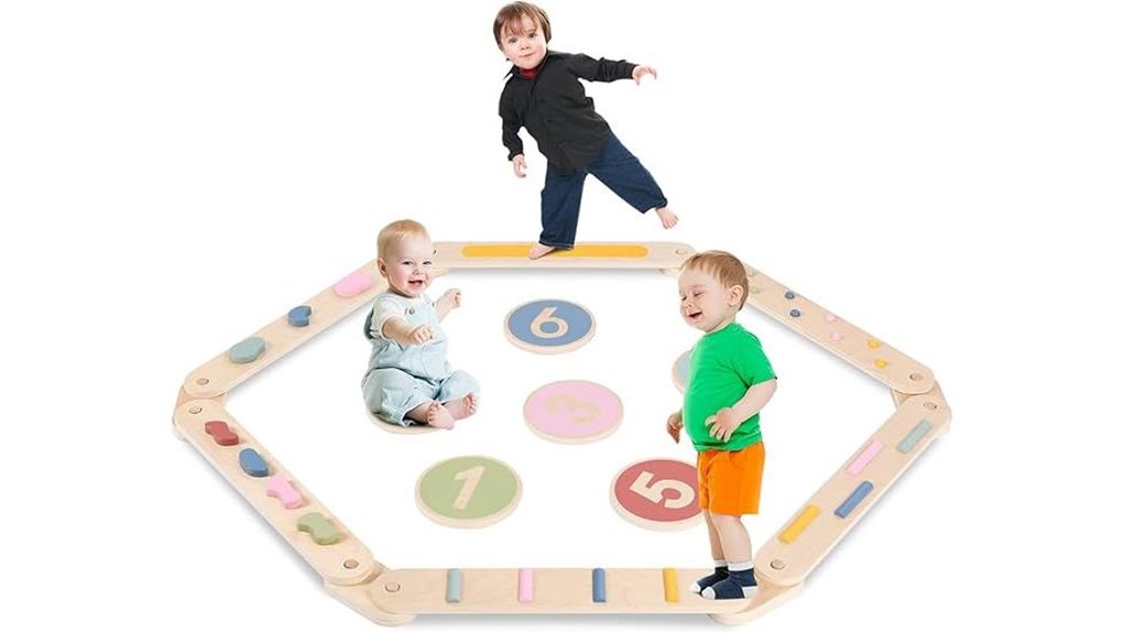 wooden toddler balance beam