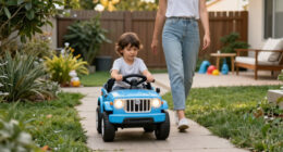 Bluey 12V Ride-On Jeep For Kids: Forward And Reverse, Headlights, $96.10 With Free Shipping