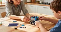 Bottleboom Kids' 13-In-1 STEM Solar Power Robot Toy Building Kit (Blue Gray) $11